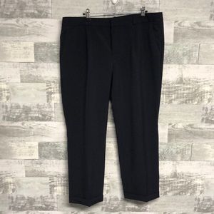 Navy blue, size 14, cropped, cuffed trouser